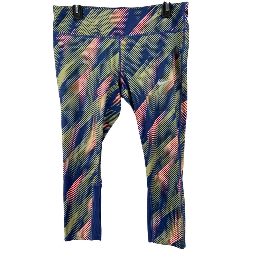 Nike Women's Capri Leggings Athletic Workout Running Mesh Insert Size